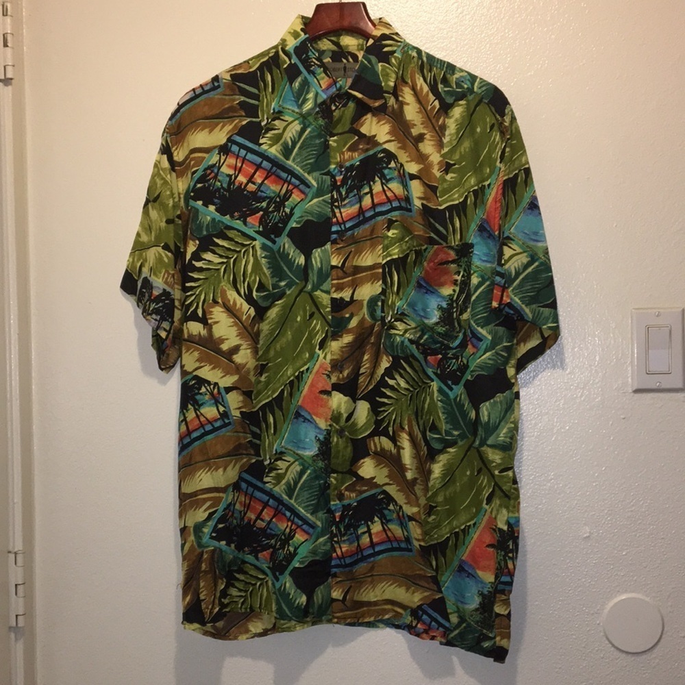 Vintage 80’s 100% Silk Robert Stock Hawaiian Shirt
